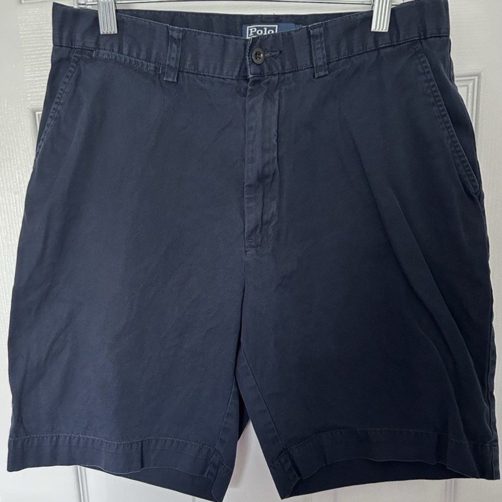 Polo by Ralph Lauren Navy Blue Cotton Chino Shorts Old Money Nautical Prep Style
